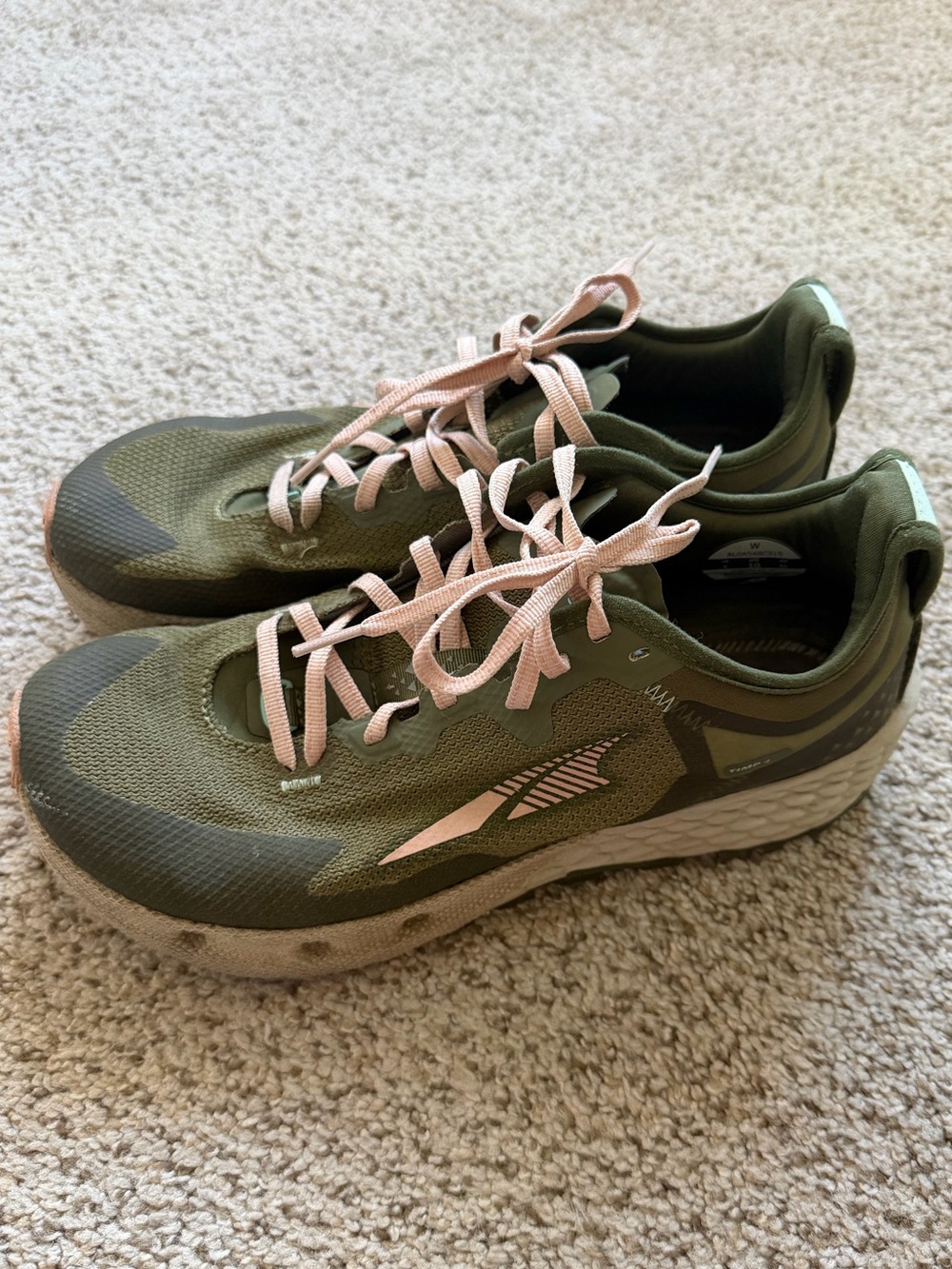 Altra Timp 4 Dusty Olive Green & Pink Trail Running Shoes 10